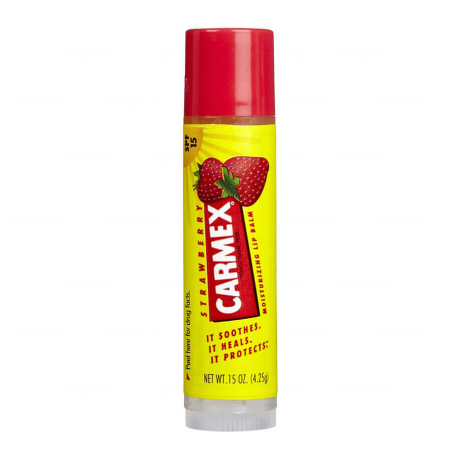 Carmex Aardbei, hydraterende lippenbalsem stick, SPF 15, 4,25 g