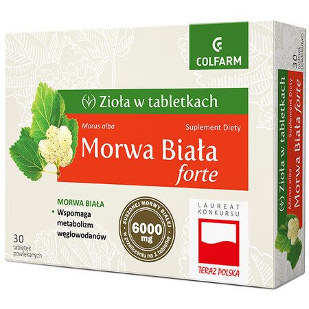 Hierbas en tabletas White Mulberry Forte, 30 tabletas