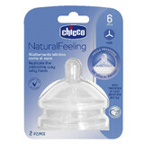 Chicco, Tetina para biberón NaturalFeeling 6m+, flujo en la papilla, después de 6 meses, 2 piezas