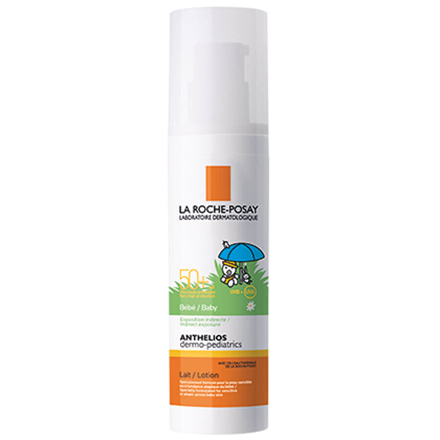 La Roche-Posay Anthelios Dermo-Pediatrics, leche protectora para rostro y cuerpo a partir de 6 meses, SPF 50+, 50 ml