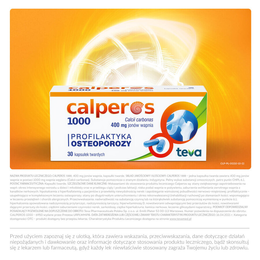 Calperos 1000 400 mg, 30 hard capsules