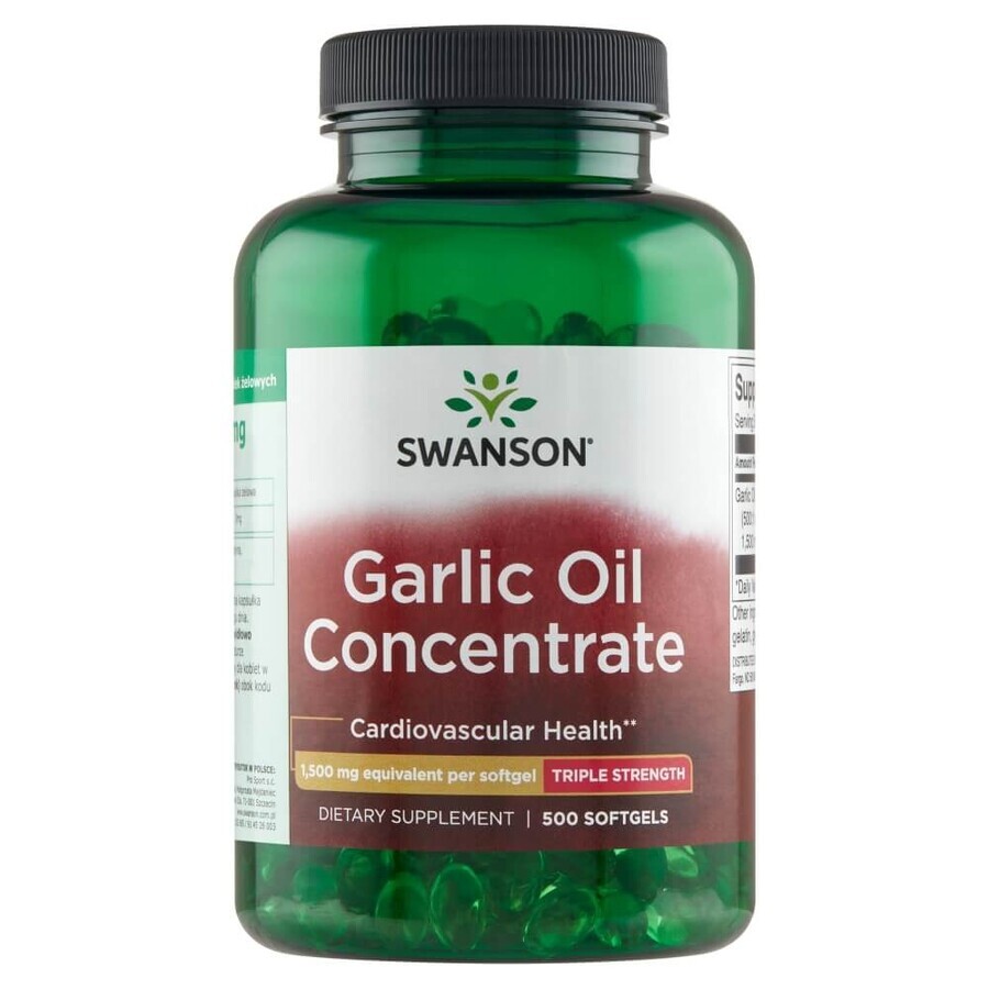 Swanson Garlic Oil Concentrate, garlic oil, 500 gel capsules