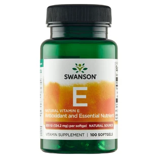 Swanson E, vitamina E naturală 200 UI, 100 capsule gel