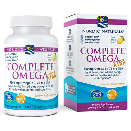 Nordic Naturals Complete Omega Xtra, sabor limón, 60 cápsulas