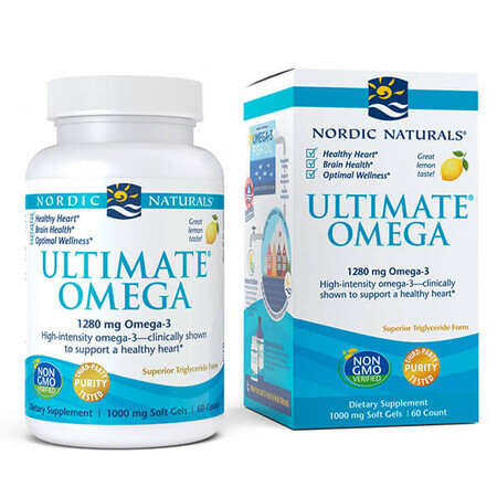 Nordic Naturals Ultimate Omega, sabor limón, 60 cápsulas