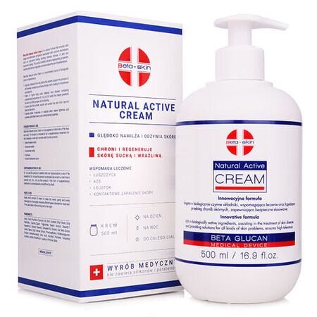 Beta-Skin Natural Active Cream, Körpercreme, 500 ml