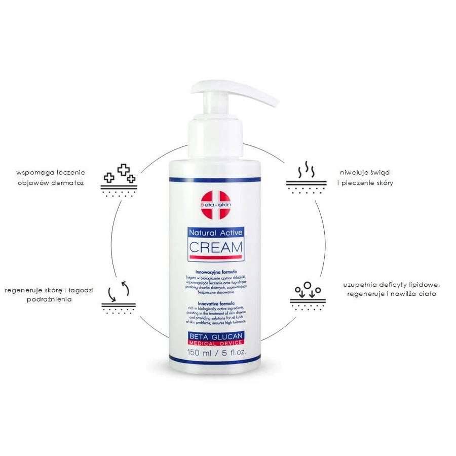 Beta-Skin Natural Active Cream, crema corpo, 250 ml
