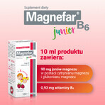 Magnefar B6 Junior, lichid pentru copii de la 3 ani și adulți, aromă de zmeură, 120 ml