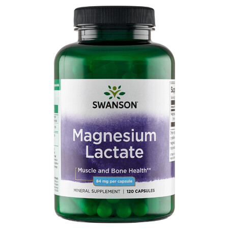 Swanson Magnesium Lactate, lactate de magnésium, 120 gélules