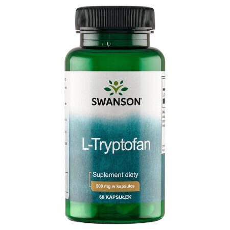 Swanson L-Triptófano, L-triptófano 500 mg, 60 cápsulas