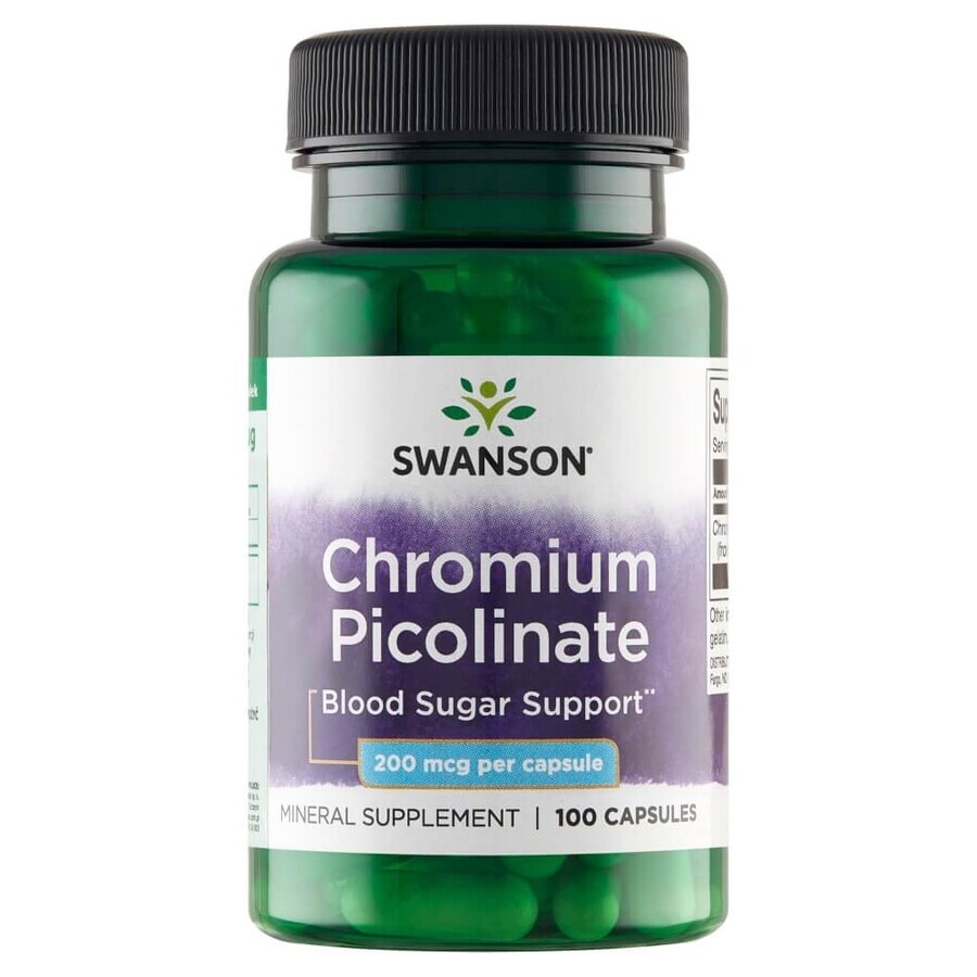 Swanson Chromium Picoliante, cromo 200 µg, 100 cápsulas