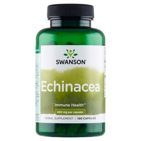 Swanson Echinacea 400 mg, equinácea morada, 100 cápsulas