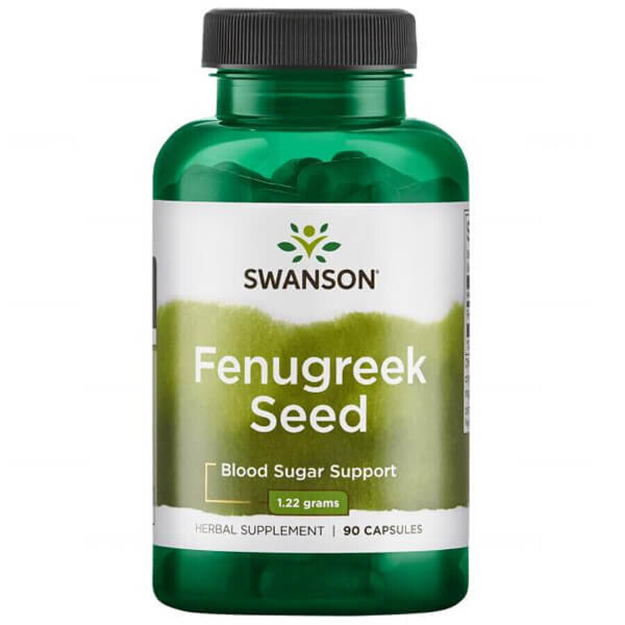 Swanson Fenugreek Seed, fenogreco común, 90 cápsulas