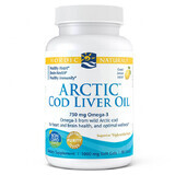 Nordic Naturals Arctic Cod Liver Oil, aromă de lămâie, 90 capsule