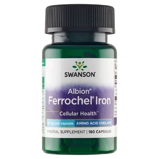 Swanson Chelated Ferrochel Iron, chélate de fer 18 mg, 180 gélules