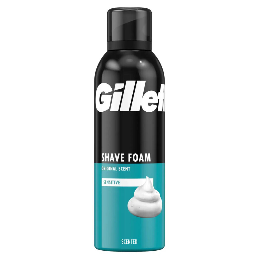 Gillette, Espuma de afeitar para pieles sensibles, 200 ml