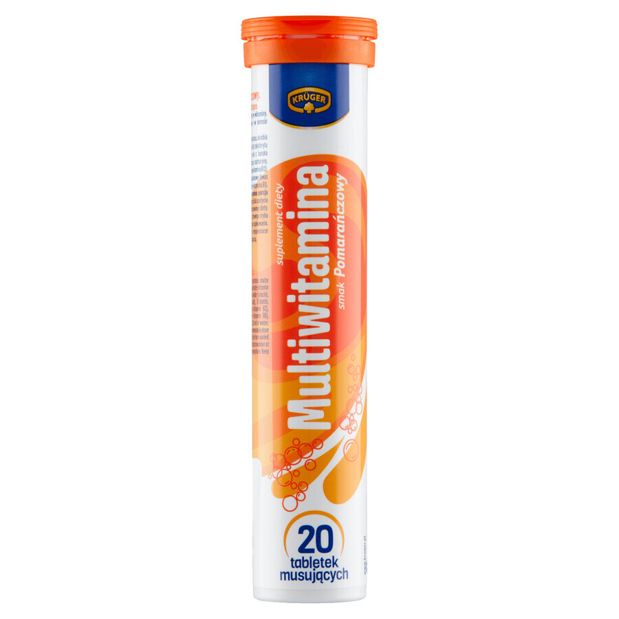 Kruger Multivitamine, aromă de portocale, 20 comprimate efervescente