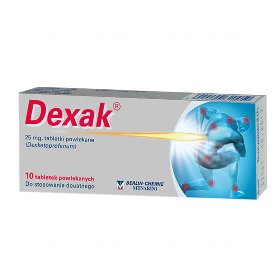 Dexak 25 mg, 10 comprimidos recubiertos con película