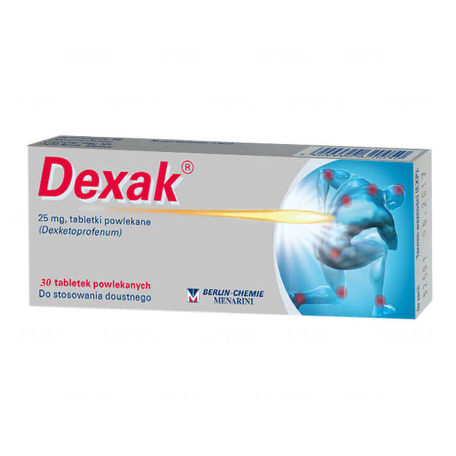 Dexak 25 mg, 30 comprimidos recubiertos con película