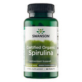 Swanson Certified Organic Spirulina, espirulina orgánica, 180 tabletas