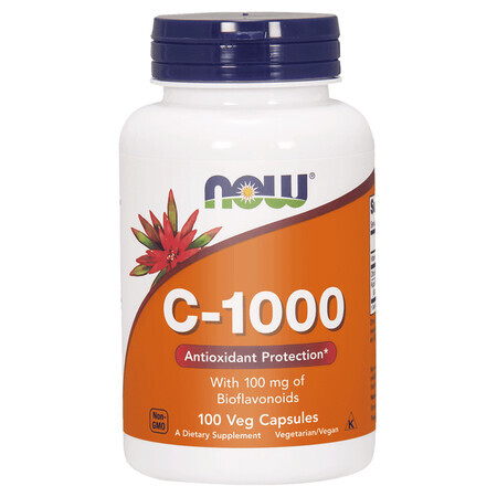 Now Foods C-1000, vitamina C + bioflavonoide + rutin, 100 capsule vegetariene