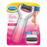 Scholl Expert Care, lima electrónica para pies a pilas con cabezal para talones agrietados y cabezal grueso de repuesto, rosa, 1 unidad