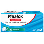 Maalox 400 mg + 400 mg, 40 comprimidos