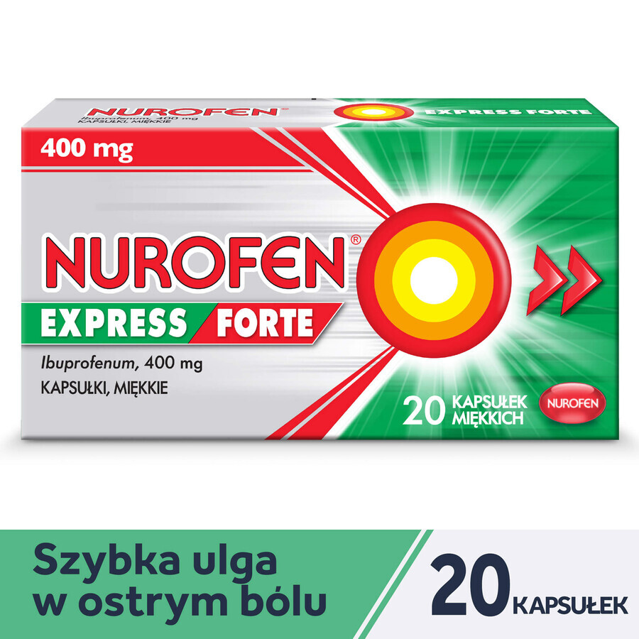 Nurofen Express Forte 400 mg, 20 soft capsules