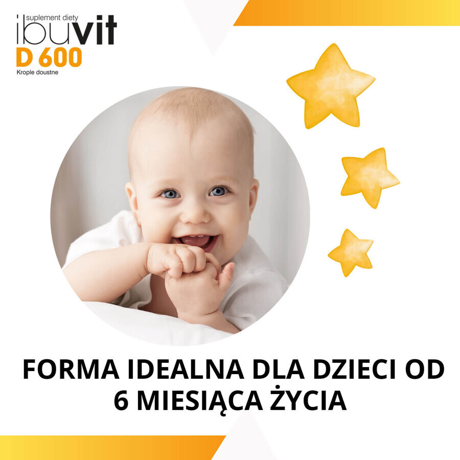 Ibuvit D 600, vitamina D para bebés y niños, gotas orales, 10 ml