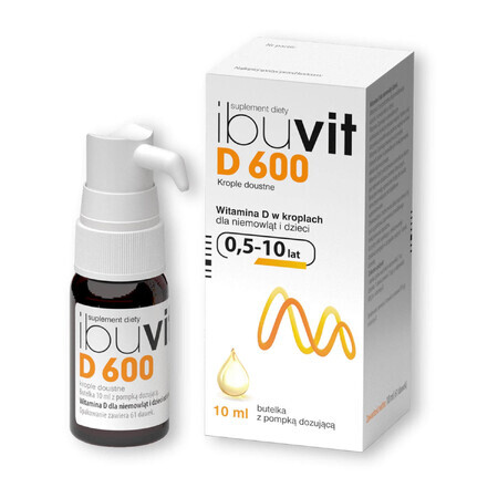 Ibuvit D 600, vitamina D para bebés y niños, gotas orales, 10 ml