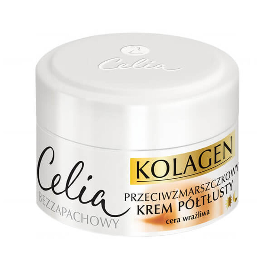 Celia Kolagen, collagen and goat's milk, semi-fat anti-wrinkle cream, sensitive skin, 50 ml