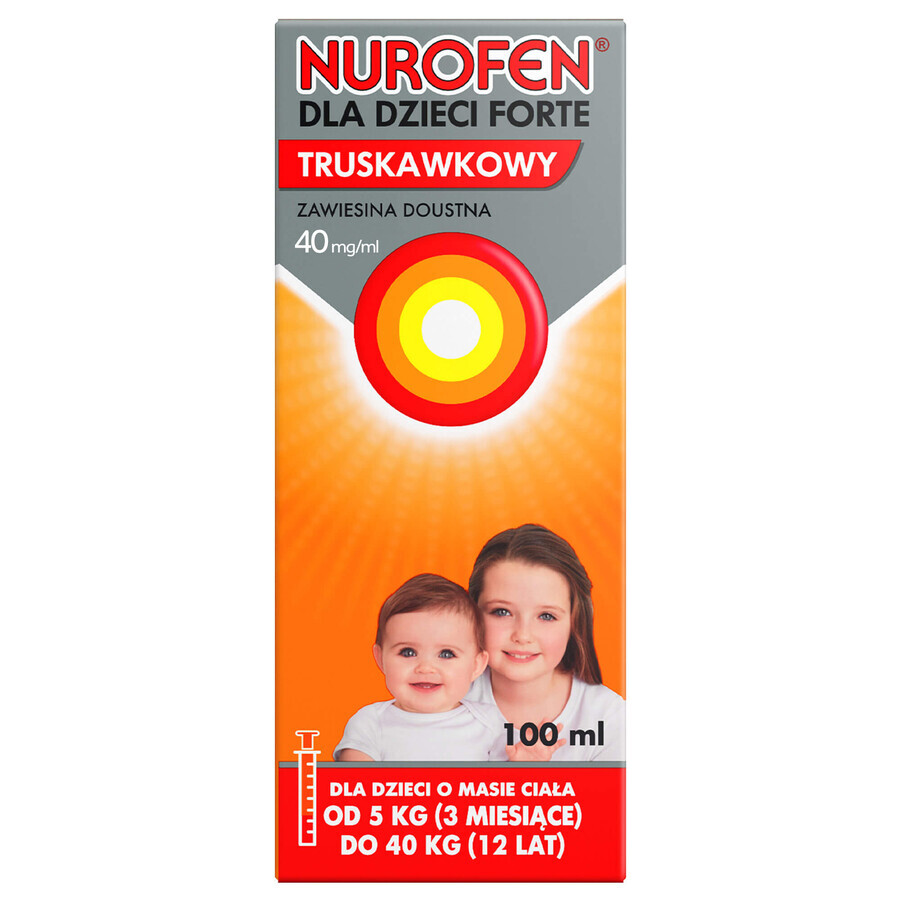 Nurofen infantil Forte fresa 40 mg/ml, suspensión oral, de 3 meses a 12 años, 100 ml