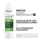 Vichy Dercos Anti Dandruff DS, champú anticaspa, cabello normal y graso, 390 ml