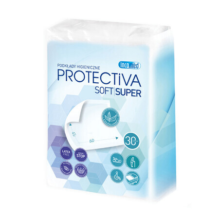 Protectiva Soft Super, compresas higiénicas, 45 cm x 60 cm, 30 unidades