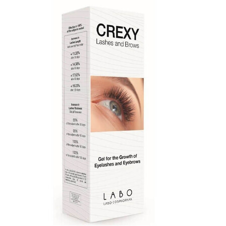 Gel Crexy per la crescita di ciglia e sopracciglia, 8 ml, Labo