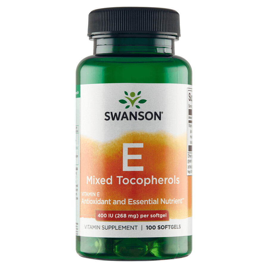 Swanson E Mixed Tocopherols, una mezcla de tocoferoles, 100 cápsulas de gel