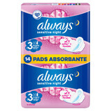 Always Ultra Night Sensitive, compresas con alas, 14 uds.