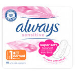 Always Sensitive, serviettes hygiéniques avec ailettes, Ultra Normal Plus, 10 pièces