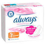 Always Sensitive, serviettes hygiéniques avec ailettes, Ultra Normal Plus, 10 pièces