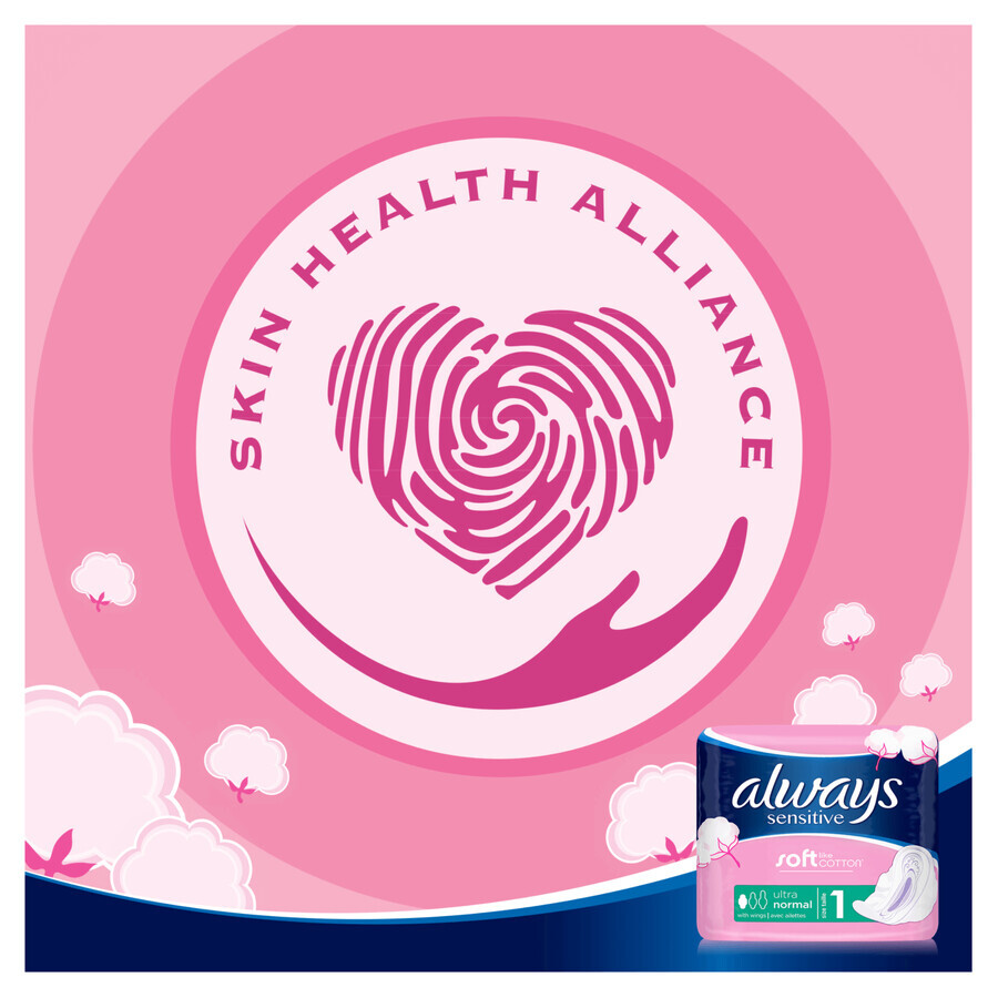 Always Sensitive, serviettes hygiéniques avec ailettes, Ultra Normal Plus, 10 pièces