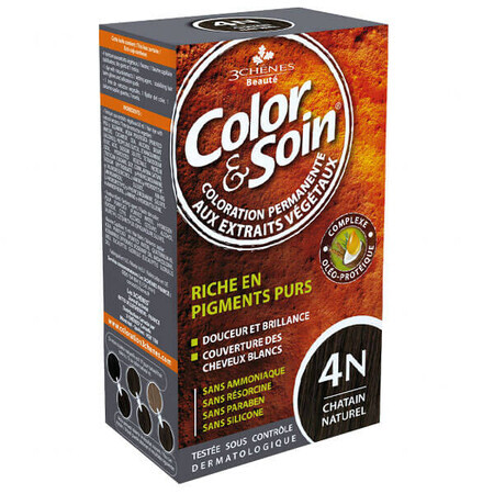 Color&amp;Soin, tinte para el cabello, 4N, castaño natural, 135 ml