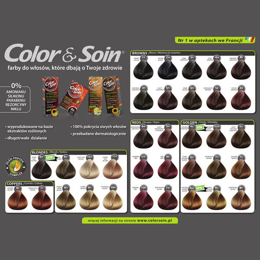 Color&amp;Soin, haarverf, 5N, lichtgrijs, 135 ml