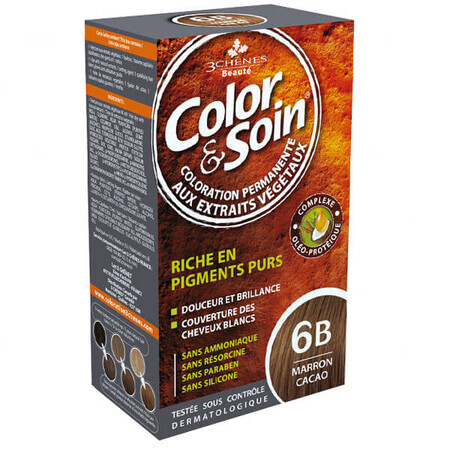 Color&amp;Soin, tinte para el cabello, 6B, marrón cacao, 135 ml