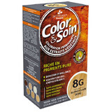 Color&amp;Soin, tinte para el cabello, 8 g, rubio claro dorado, 135 ml