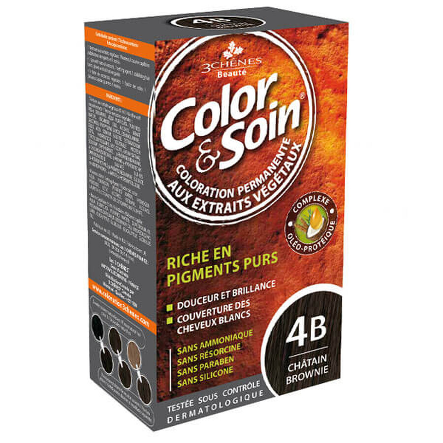 Color&amp;Soin, tinte para el cabello, castaño 4B, 135 ml