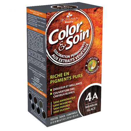 Color&Soin, tinte para el cabello, 4A, marrón frío, 135 ml