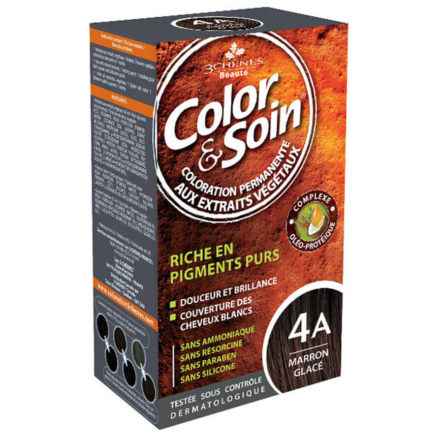 Color&Soin, tinte para el cabello, 4A, marrón frío, 135 ml