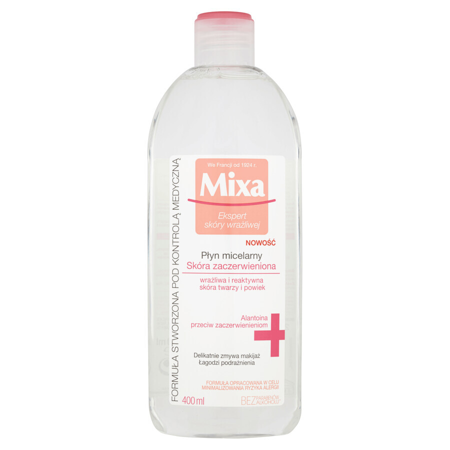 Mixa Anti-Rojeces, fluido micelar, pieles reactivas y con tendencia a rojeces, 400 ml