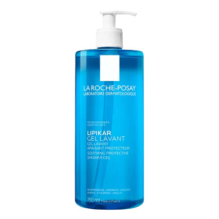 La Roche-Posay Lipikar, gel de curățare pentru calmarea și protejarea pielii, 750 ml