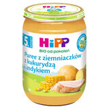 HiPP Bio schotel, aardappelpuree met maïs en kalkoen, na 5 maanden, 190 g.